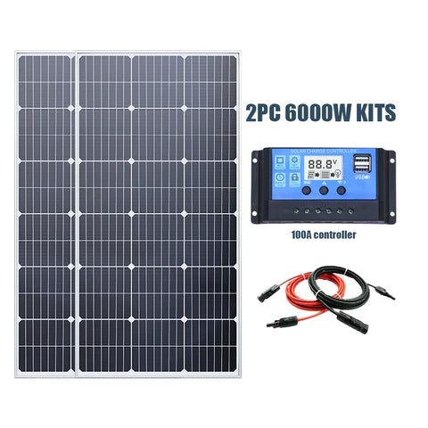 RadiantGrid Pro Series Solar Panel 6000W - 18V/3KW Portable Power Bank Flexible Charging Outdoor Solar Cells