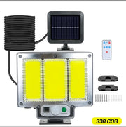 RadiantGrid TriMode Pro Solar Wall Light - 330 COB LED with Motion Sensor & Remote Control