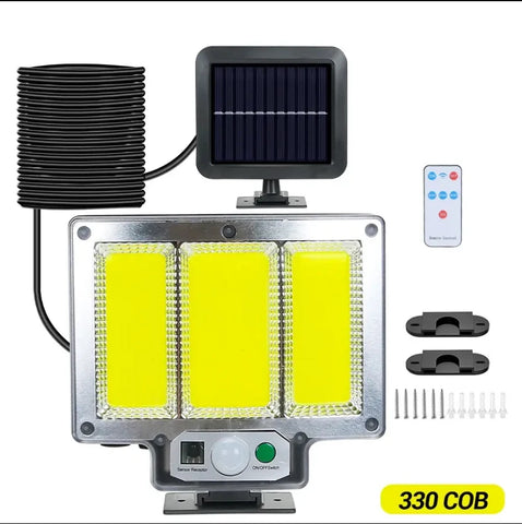 RadiantGrid TriMode Pro Solar Wall Light - 330 COB LED with Motion Sensor & Remote Control