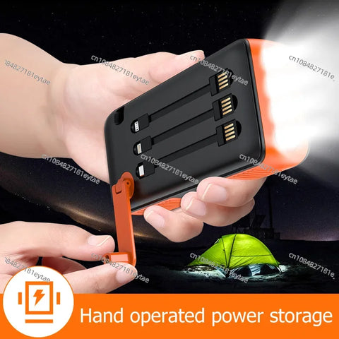 RadiantGrid Survivor 63200mAh Hand Crank Solar Power Bank - IP66 Waterproof