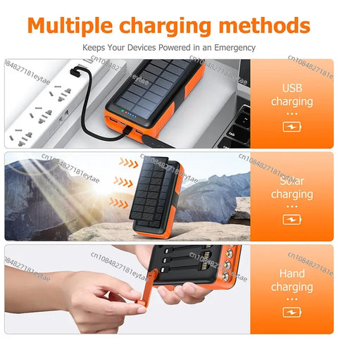 RadiantGrid Survivor 63200mAh Hand Crank Solar Power Bank - IP66 Waterproof