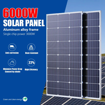 RadiantGrid Pro Series solar panel 6000W with aluminum alloy frame and high efficiency.
