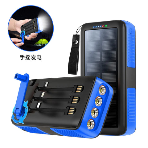 RadiantGrid Survivor 63200mAh Hand Crank Solar Power Bank - IP66 Waterproof