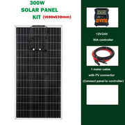 RadiantGrid Pro 300W Solar Kit with 3000W Pure Sine Wave Inverter - Complete 12V/110V/220V Power System